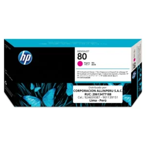 Cabezal HP 80 Magenta C4822A original de frente sobre fondo blanco