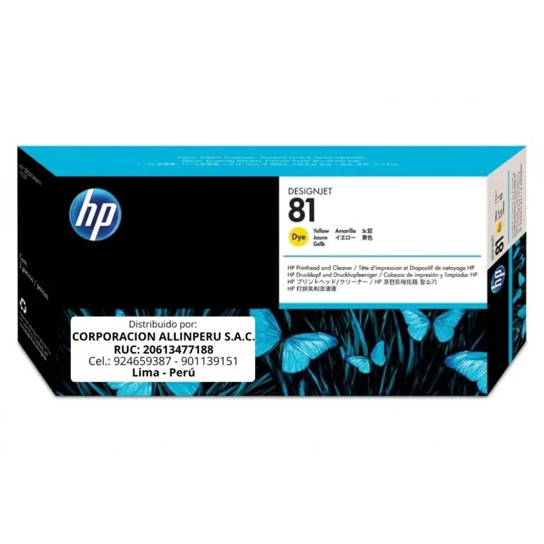 Foto de cabezal HP C4953A amarillo 81 original vista frontal