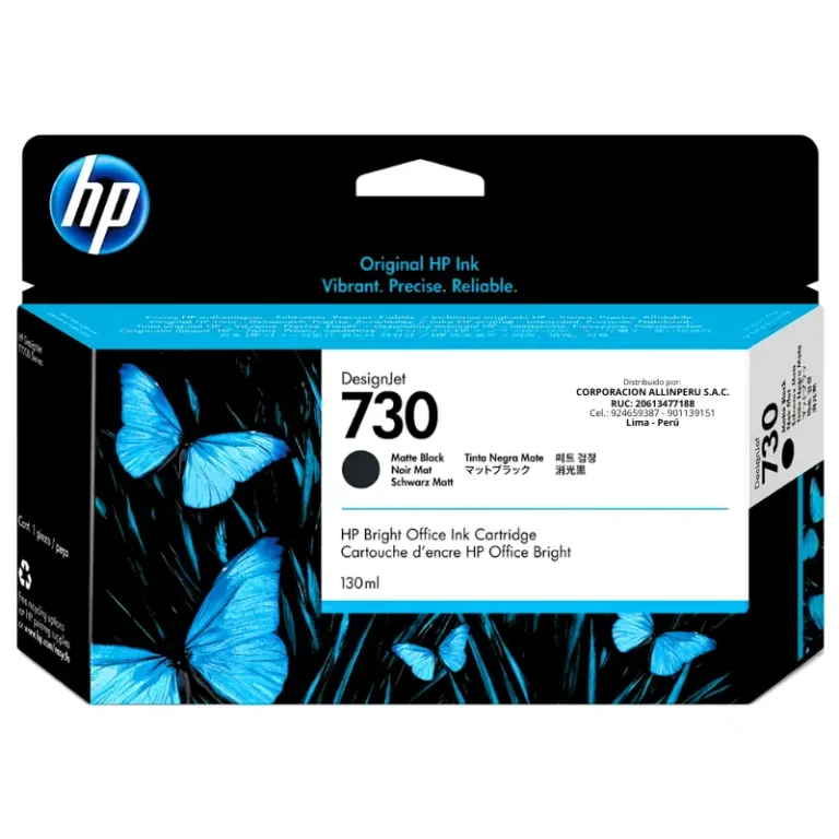 Cartucho de tinta HP 730 negro mate P2V65A 130ml original