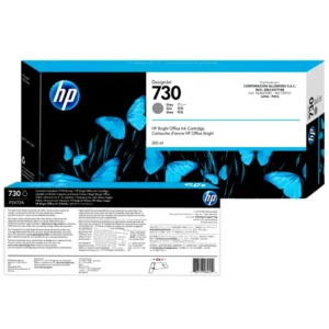Etiqueta original P2V72A cartucho HP 730 Gris 300ml detalle