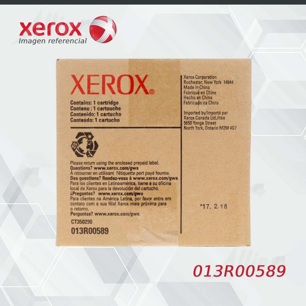 Drum Xerox 013R00589 Negro, 60.000 Paginas