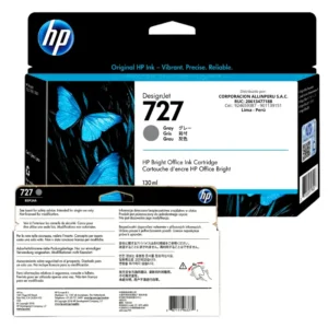 Foto de etiqueta original tinta HP 727 gris B3P24A