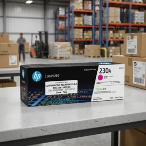 Tóner HP 203A Amarillo compatible LaserJet 4203 4303 empaque lateral