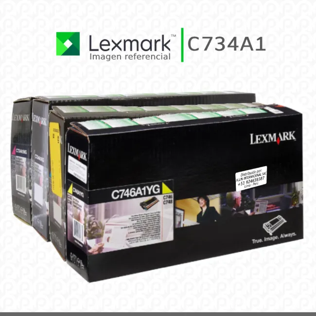 Kit Toner C734A1 Lexmark C734A1KG, C734A1CG, C734A1MG, C734A1YG
