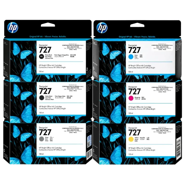 Foto de kit completo tinta HP 727 130ml 6 colores original HP