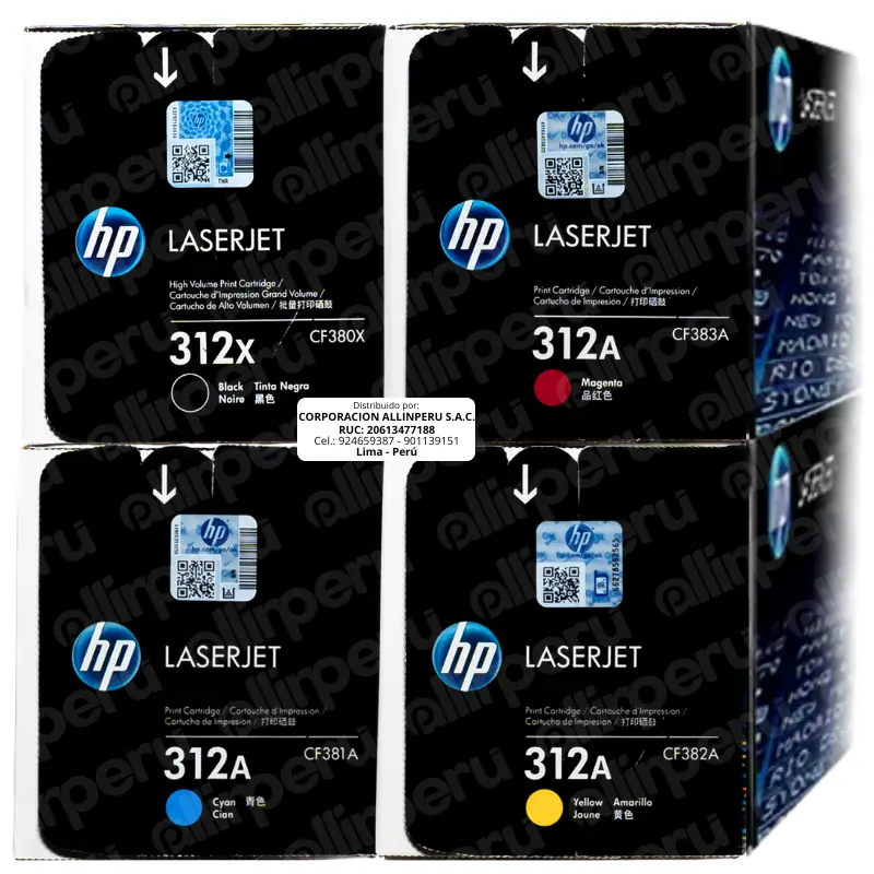 Kit Toner HP 312A-312X CMYK para LaserJet Pro M476