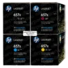 Kit Toner HP 657X 4 Colores para LaserJet M681 M682 Alto Rendimiento