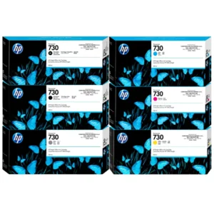Pack de 6 cartuchos de tinta HP 730 300ml originales para HP DesignJet T1700