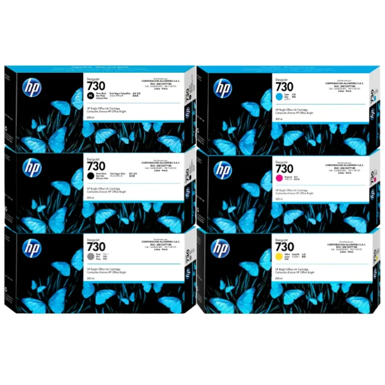 Pack de 6 cartuchos de tinta HP 730 300ml originales para HP DesignJet T1700