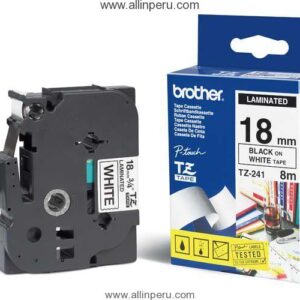 Cinta Brother TZE-241 3/8" (18Mm) , Negro & blanco