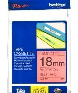 Cinta Brother TZE-441 18 Mm. X 8 Mts., Negro & Rojo
