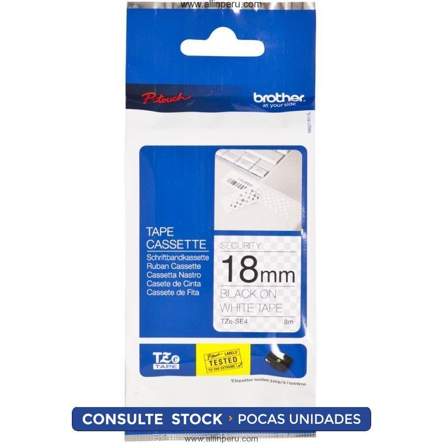 Cinta Brother TZE-SE4 18 Mm. , Negro & Blanco