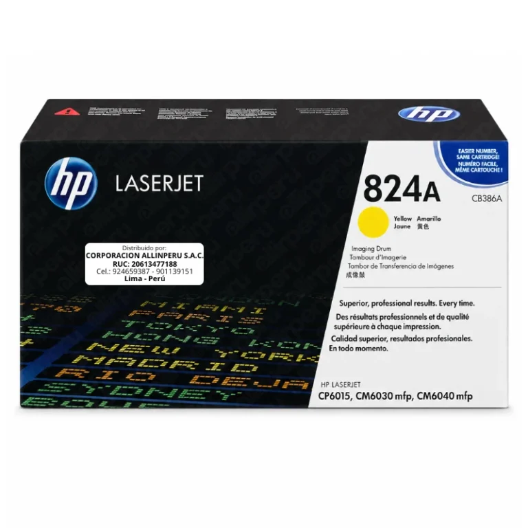 Tambor HP 824A amarillo CB386A original de frente