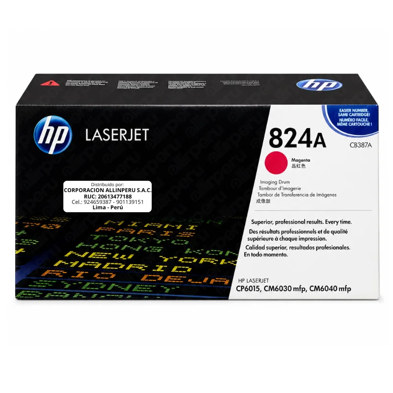 Tambor HP 824A Magenta CB387A original vista frontal