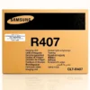 Tambor Samsung CLT-R407 negro original sellado sobre fondo blanco
