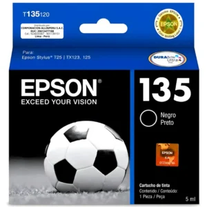 Tinta Epson T135120 original negra para Stylus TX135 sobre fondo blanco
