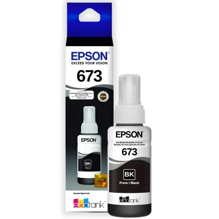 Botella de tinta Epson T673120 negro 70 ml original sellada