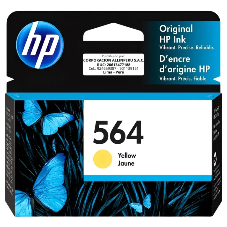 Tinta HP 564 amarillo CB320WL cartucho original de frente
