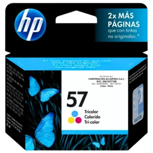 Tinta HP 57 tricolor original C6657AL vista frontal del empaque