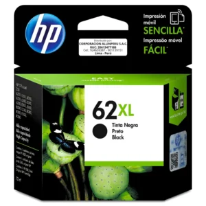 Tinta HP 62XL Negro C2P05AL cartucho original vista frontal