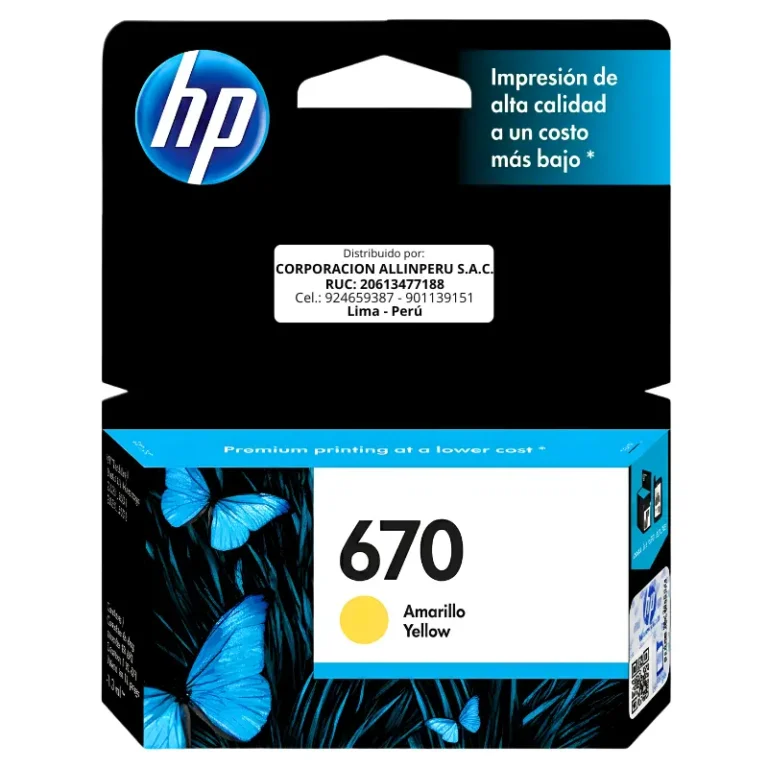 Tinta HP 670 CZ116AL amarillo cartucho original