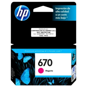 Tinta HP 670 CZ115AL magenta cartucho original