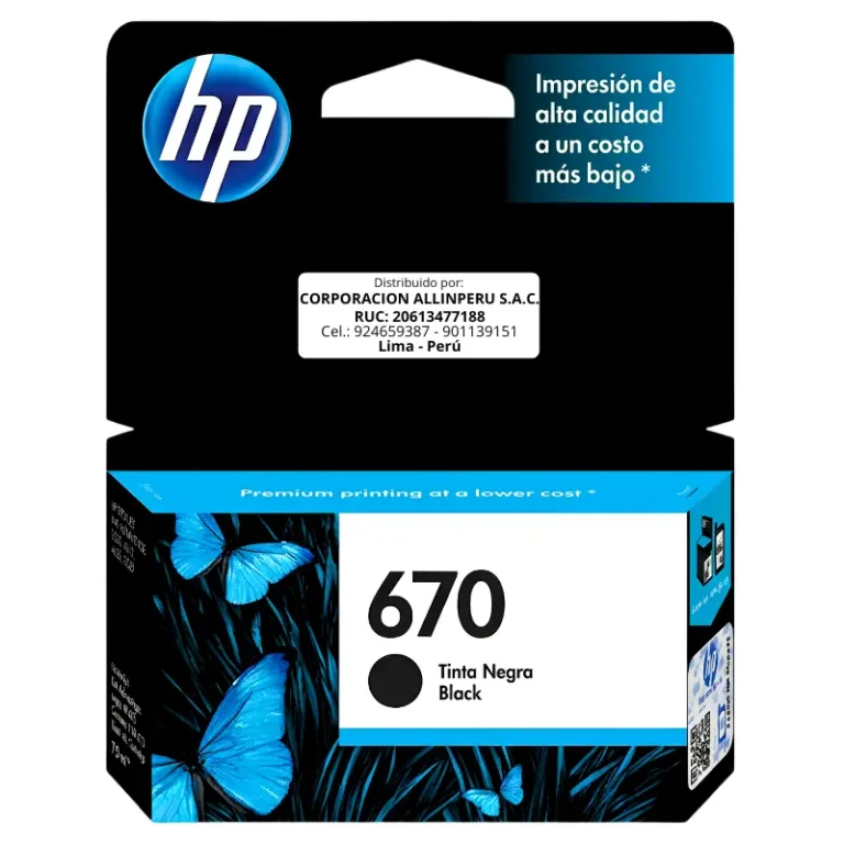 Tinta HP 670 CZ113AL negro cartucho original