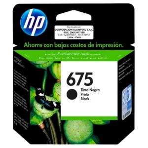 Tinta HP 675 negro CN690AL cartucho original frontal