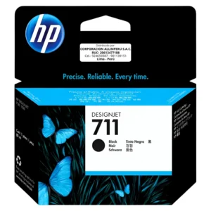 Foto de tinta HP 711 negro CZ133A de 80 ml para plotters HP DesignJet