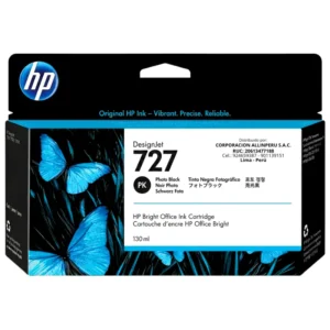 Foto de tinta HP 727 negro fotográfico 130ml código B3P23A
