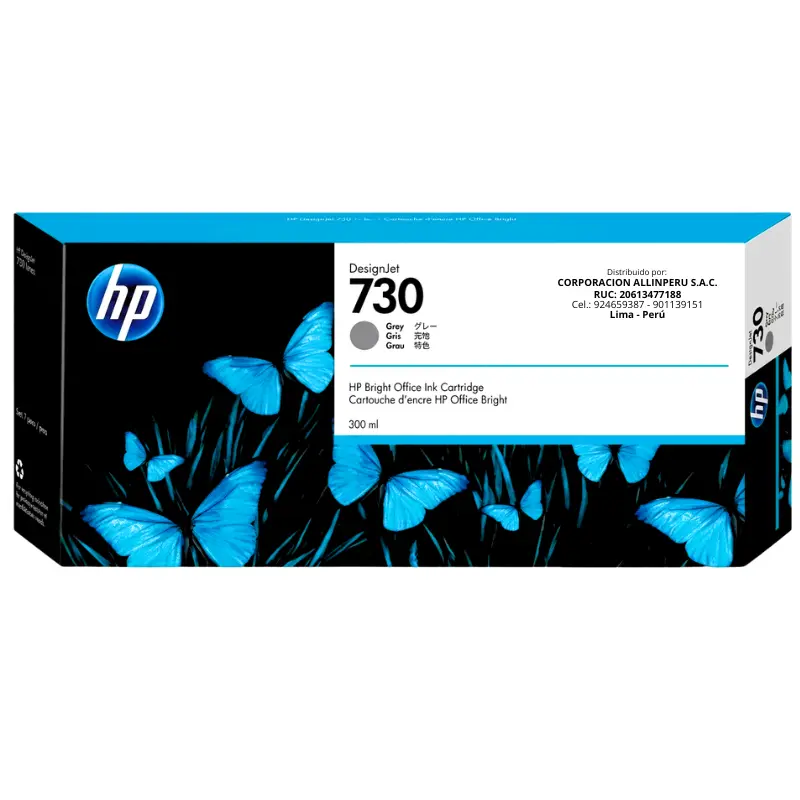 Cartucho de tinta HP 730 Gris 300ml P2V72A original para HP DesignJet T1700
