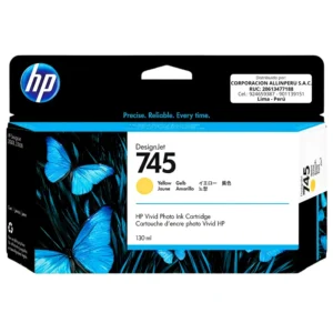 Tinta HP 745 F9J96A amarillo 130ml original vista frontal