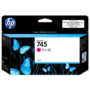 Tinta HP 745 F9J95A magenta 130ml original vista frontal