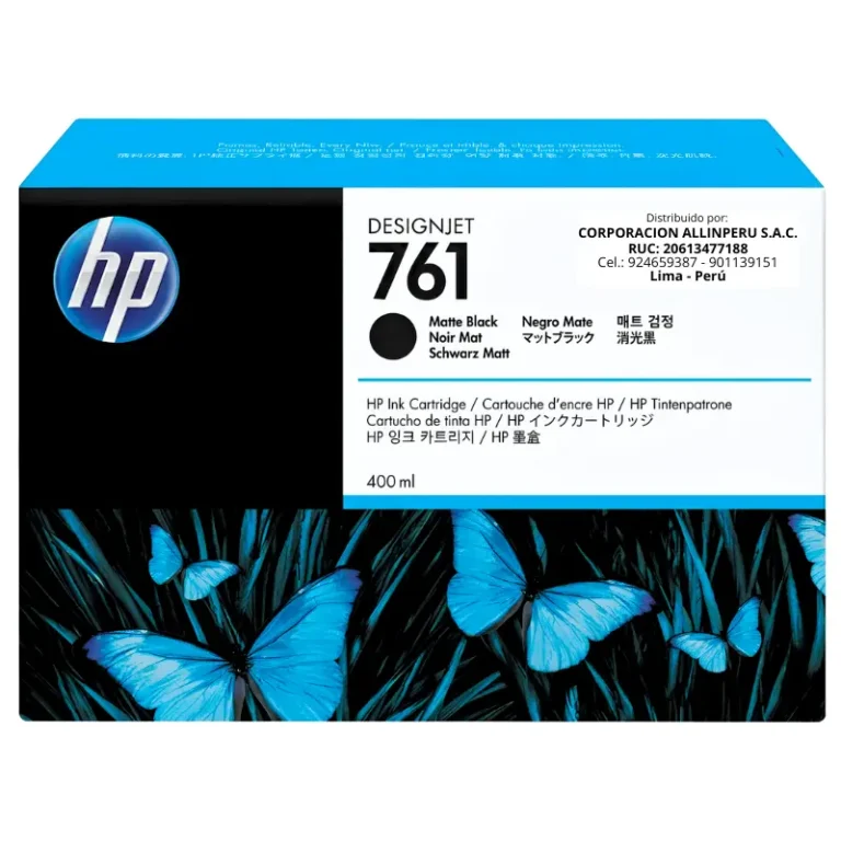 Tinta HP 761 Matte Black CM991A 400ml original frontal