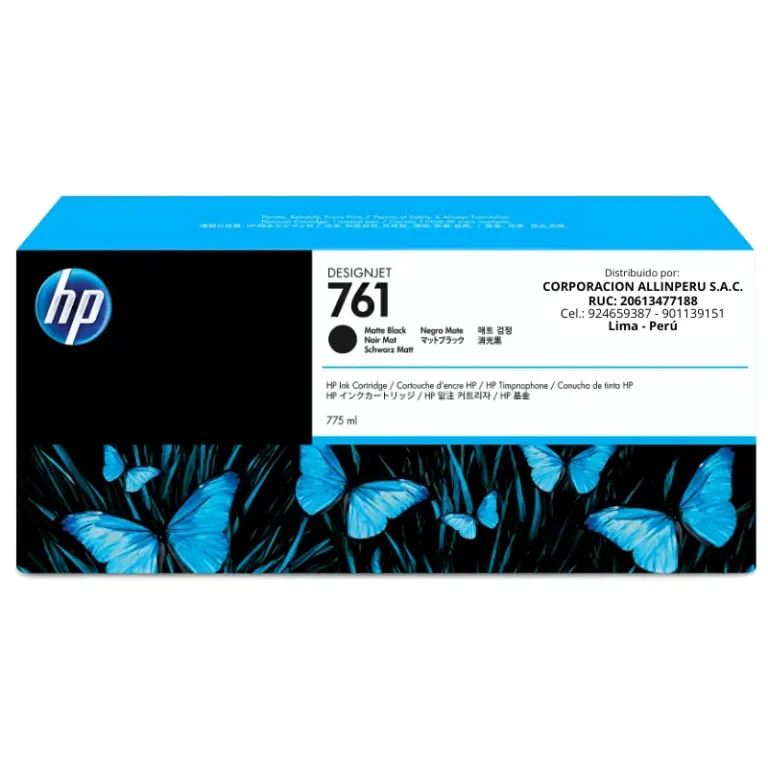 Tinta HP 761 Matte Black CM997A 775ml original frontal