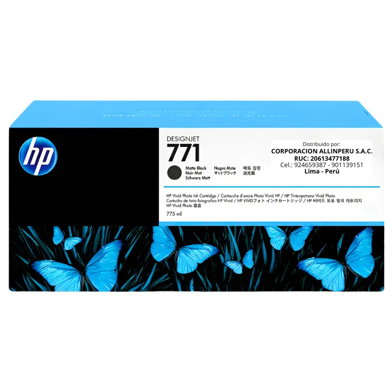 Foto de tinta HP 771A B6Y15A negro mate 775ml original