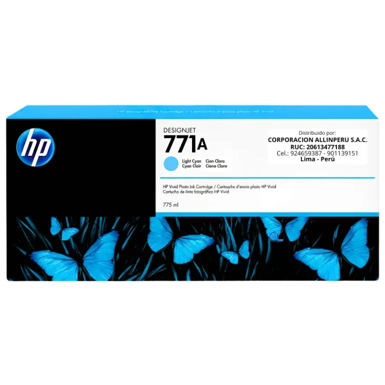 Foto de tinta HP 771A B6Y20A cian claro 775ml original