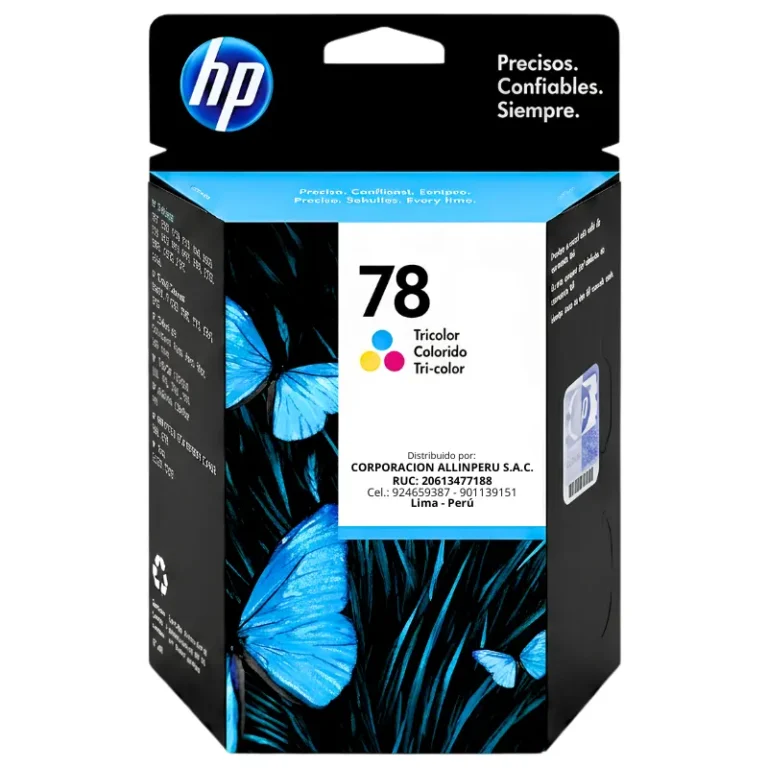 Tinta HP 78 Tricolor C6578DL original vista frontal del cartucho