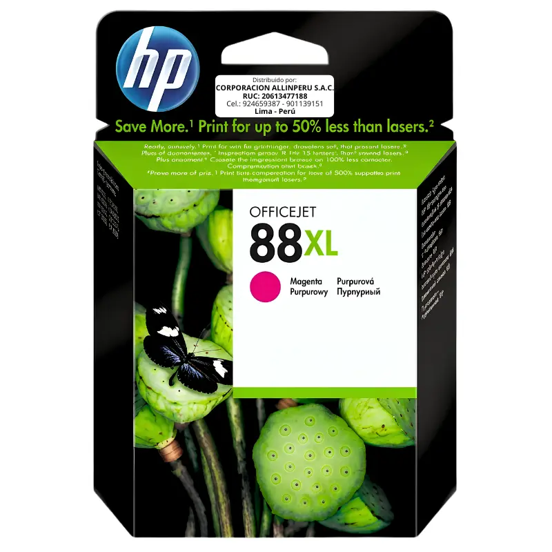 Foto de tinta hp 88xl magenta C9392AL cartucho original de frente
