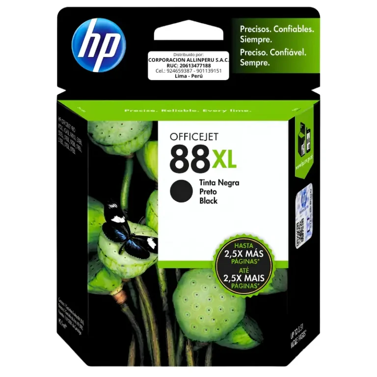 Foto de tinta hp 88xl negro C9396AL cartucho original de frente