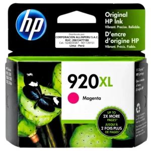 Tinta HP 920XL CD973AL magenta cartucho original frontal