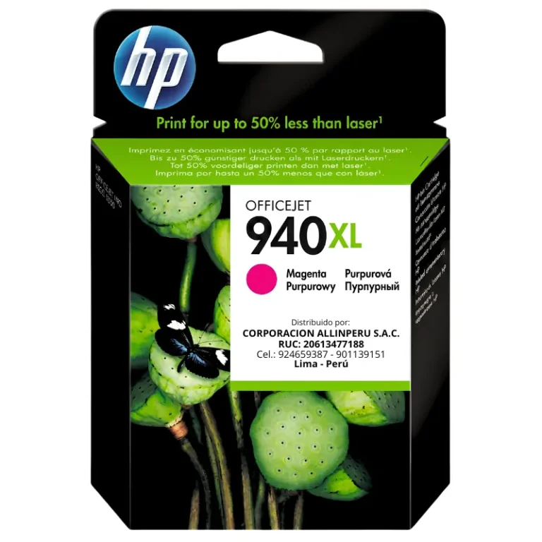 Tinta HP 940XL Magenta C4908AL cartucho original frontal