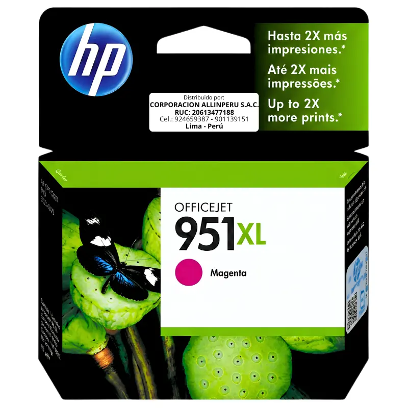 Foto de tinta HP 951XL magenta CN047AL original sellada