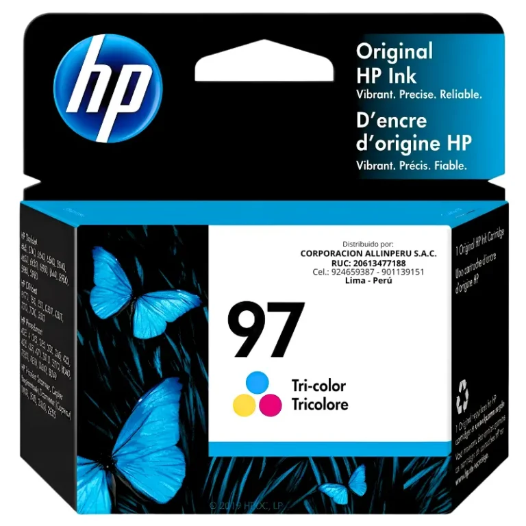 Tinta HP 97 Tricolor C9363WL cartucho original vista frontal