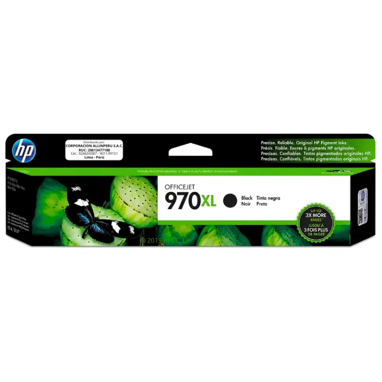 Tinta HP 970XL negro CN625AM cartucho original de frente