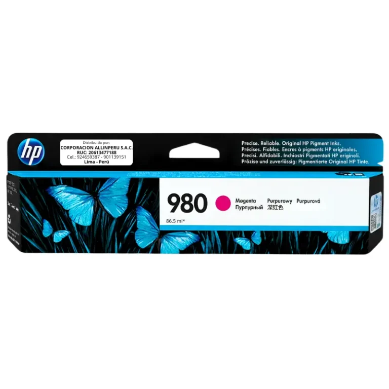 Tinta HP 980 magenta D8J08A cartucho original frontal