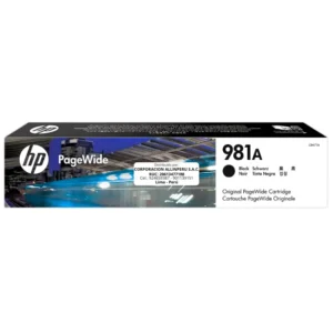 Tinta HP 981A negro J3M71A original vista frontal del cartucho