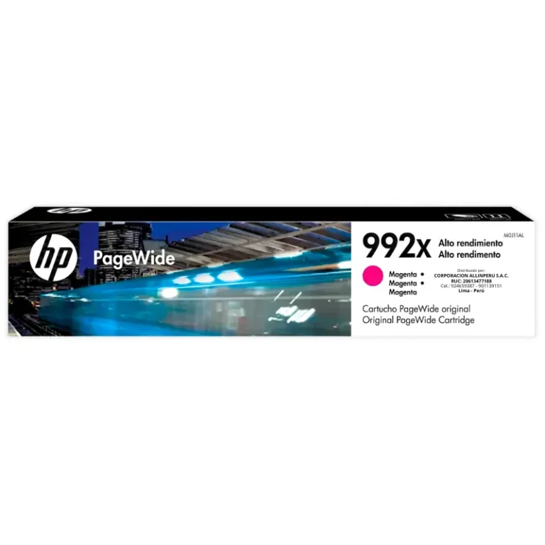 Tinta HP 992X magenta M0J95AL cartucho original frontal