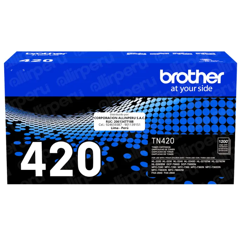 Toner Brother TN-420 Negro 1.200 Páginas Original