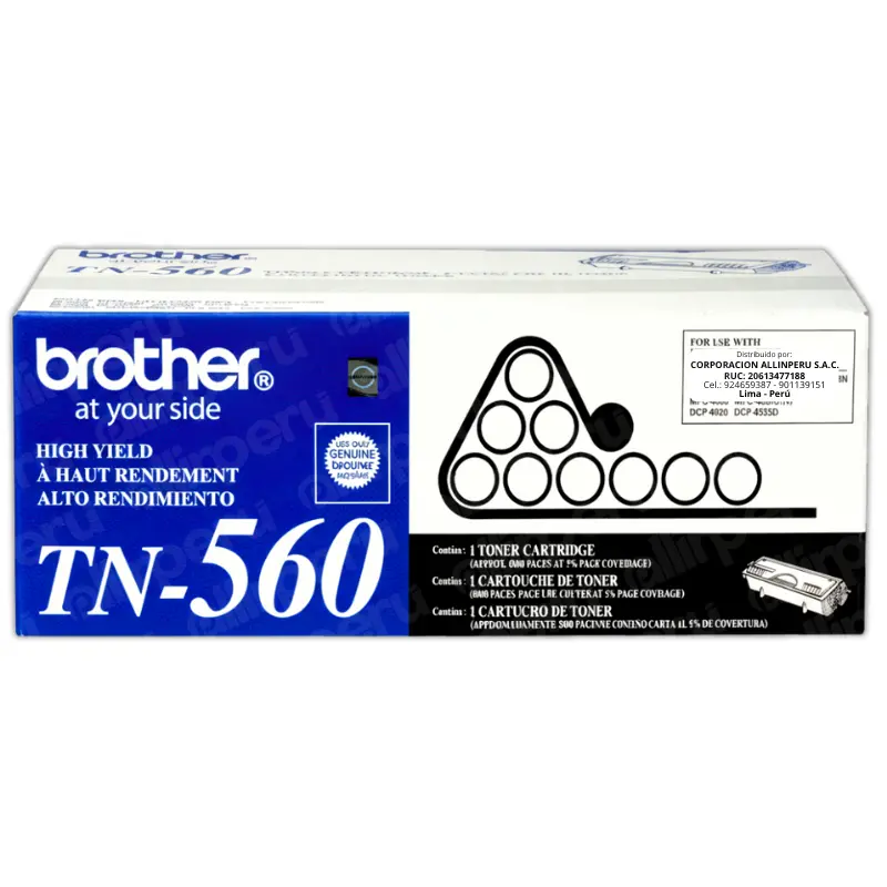Toner Brother TN-560 Negro 6.500 Páginas Original